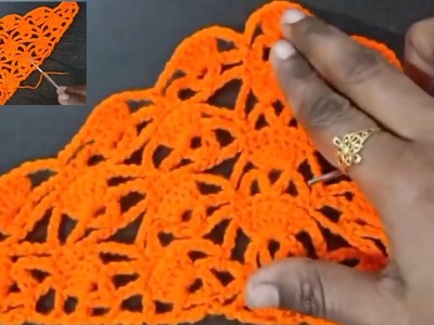 नज़रे नहीं हटेगी इस खूबसूरत शाल से.how to crochet shawl.crochet srarf tuttorial.woolen shawl design