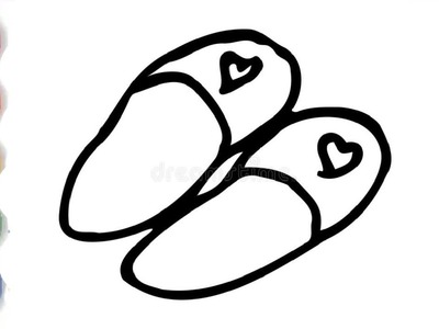 Draw a picture of a slippers एक चप्पल का चित्र बनाएं Zeichne ein Bild von Hausschuhen ارسم صورة للنع