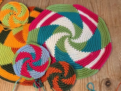 Psychedelisches Windrad, gehäkelt - psychedelic pinwheel, crochet
