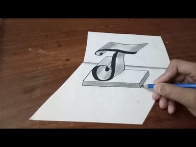 Draw a 3d letter J on flat paper