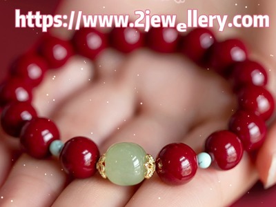 Hetian jade transfer beads cinnabar bracelet