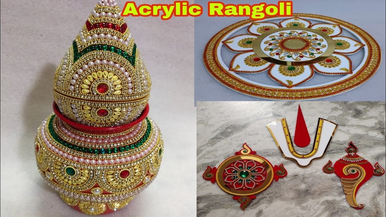 Acrylic Rangoli | kundan acrylic rangoli | festivals decorations | Easy Rangoli  designs