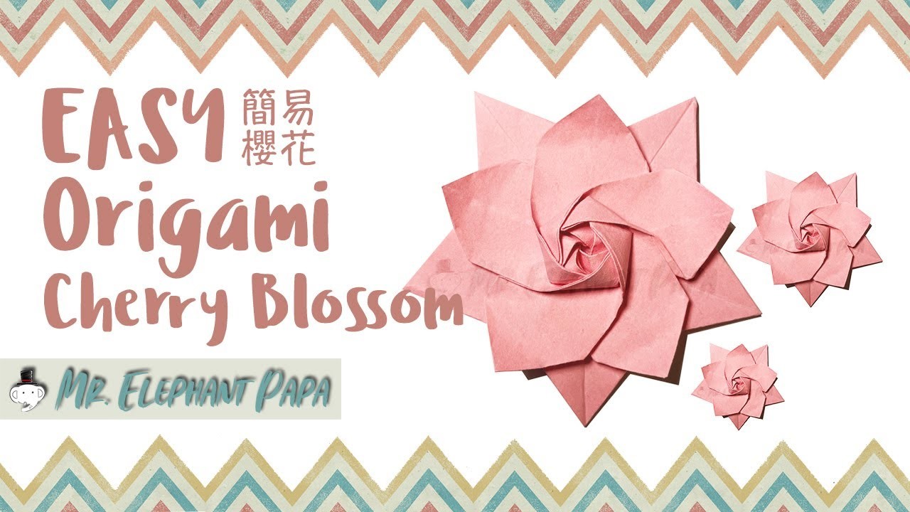 Origami Cherry Blossom | 摺紙櫻花 | 桜を折り紙 | 벚꽃 종이접기 | Easy 4K Tutorial | Mr. Elephant Papa