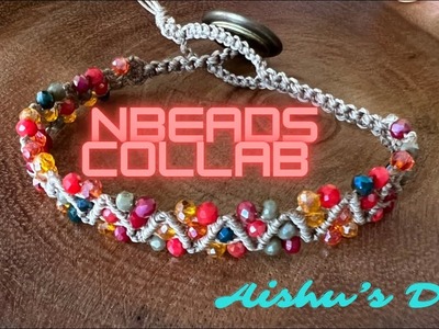 Nbeads com collab    Easy Macrame half hitch knot bracelet
