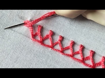 Basic hand embroidery stitch tutorial for beginners| Border line embroidery design | বডার লাইন সেলাই