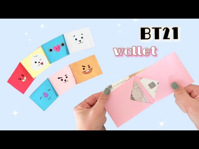 BT21 Origami Wallet. DIY Paper Wallet BTS BT21. 折り紙 BT21