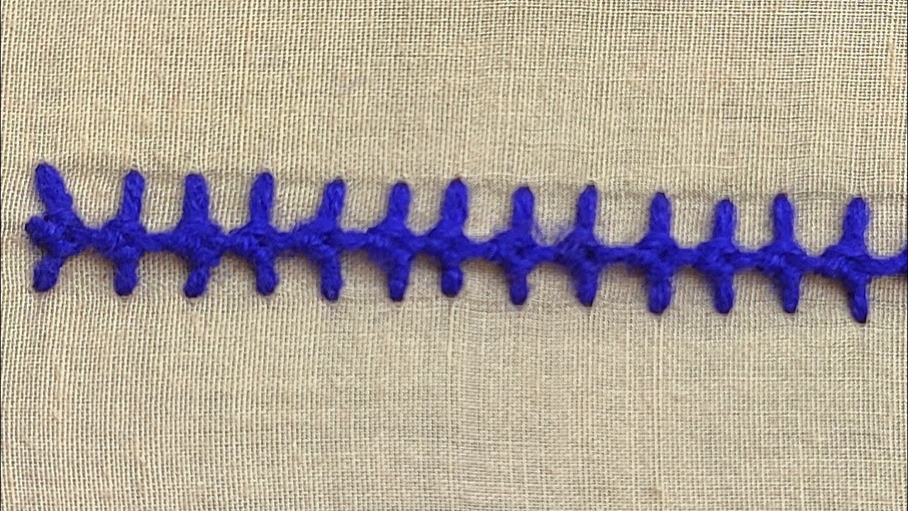 Basic hand embroidery borderline for all over stitch.Beat stitch tutorial.গিট সেলাই পদ্ধতি।