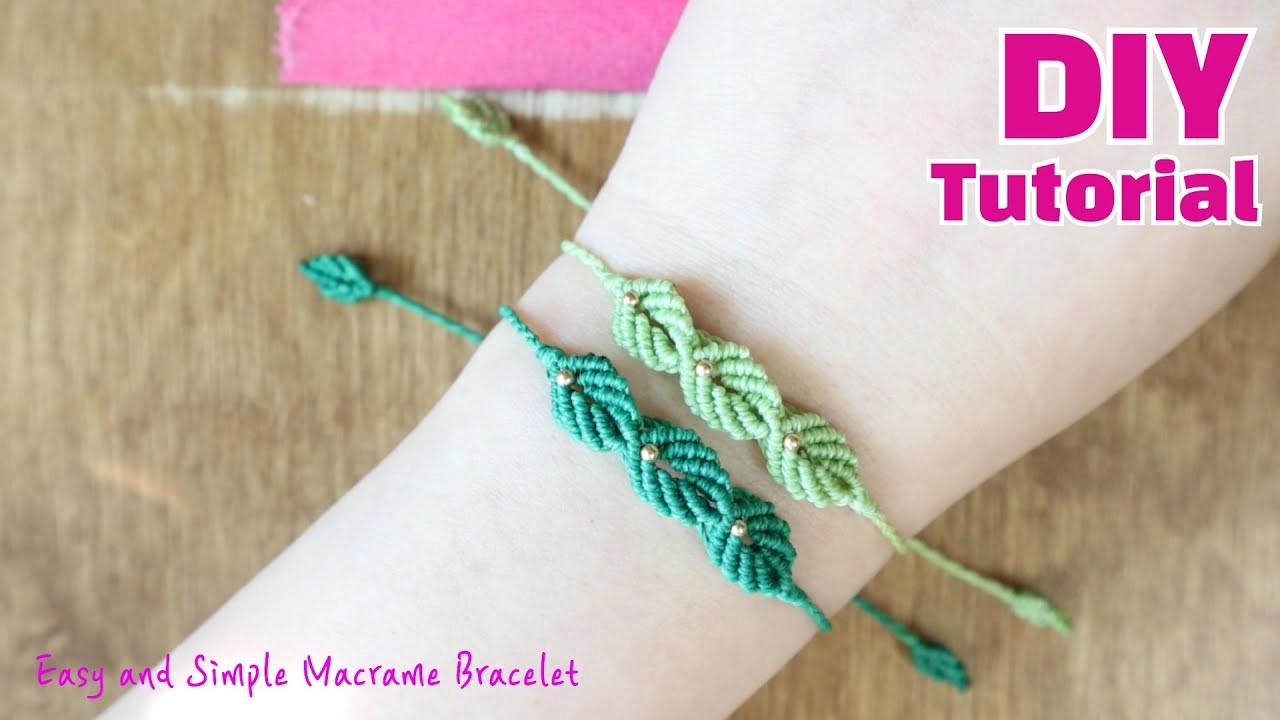 DIY 나뭇잎 ???? 마크라메 매듭 팔찌 Easy leaf macrame knot bracelet