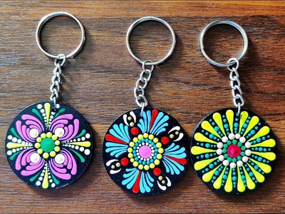 Handmade dot mandala keychains | Dot mandala for beginners | Handmade keychains