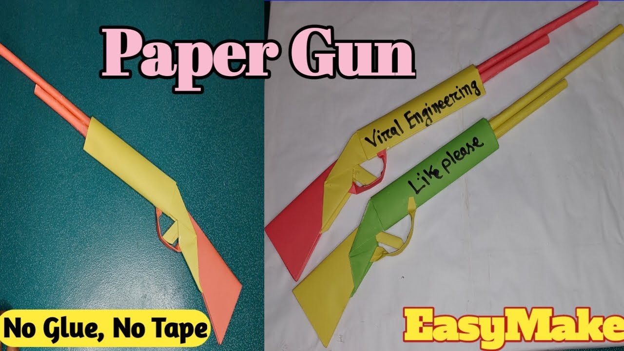 How to Make Paper Gun without Glue | Origami | How to Make a Paper Gun | Paper Craft |কাগজের বন্দুক