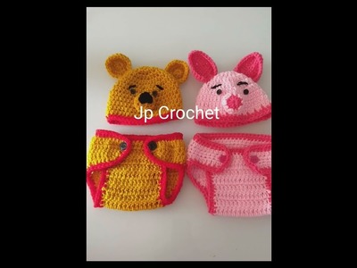 Jp Crochet baby photoprop outfit.Winnie the Pooh,Piglet outfit for Newborn baby to 6months#क्रोशिया