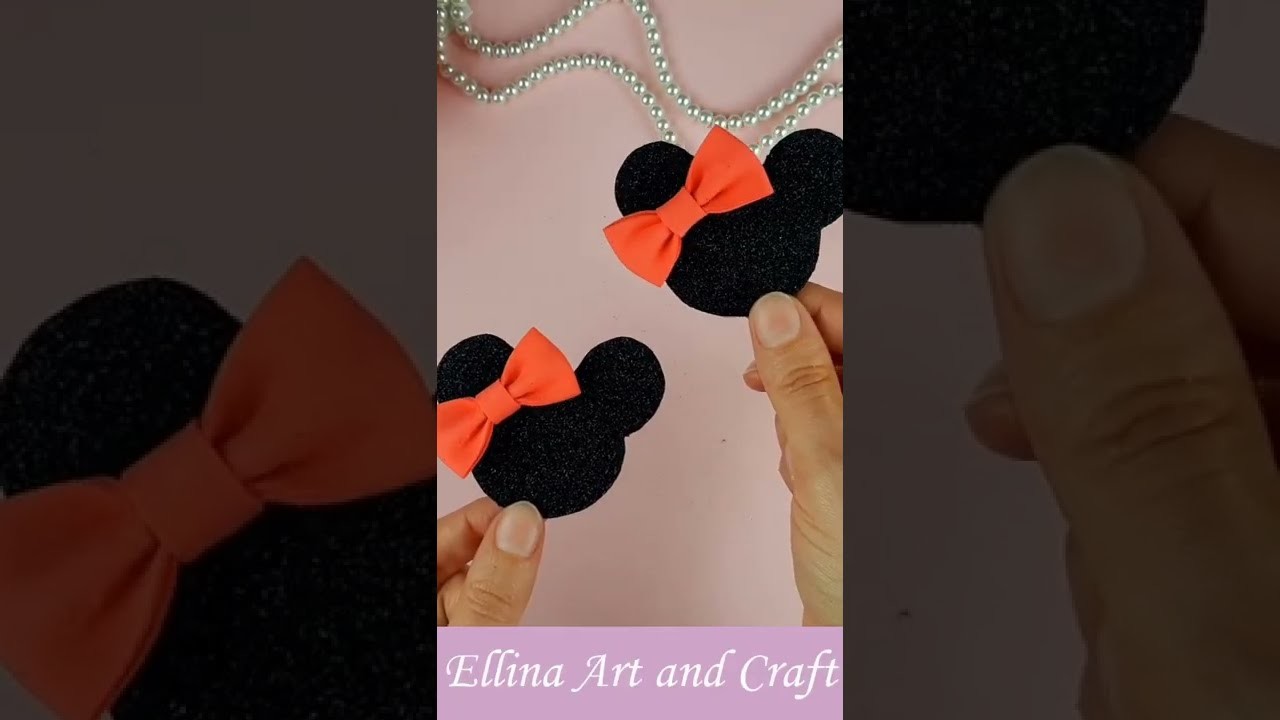 Минни Маус Украшения из фоамирана ❤️ DIY Mickey  Mouse  hair clips #миннимаус