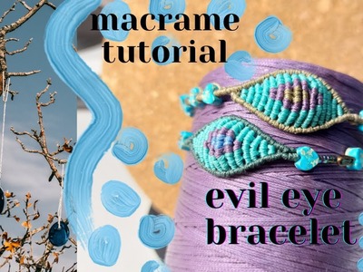 Macrame bracelet – evil eye│DIY