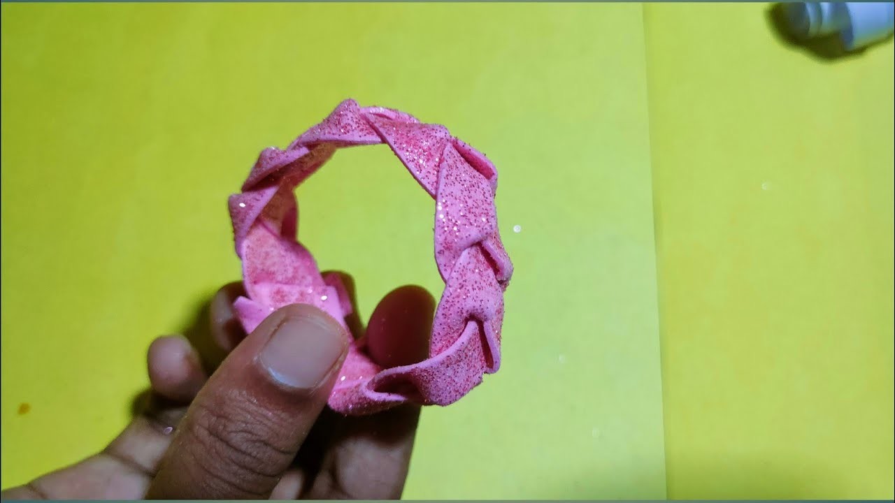 Pretty glitter foam Bracelet | Origami Bracelet | DIY paper Bracelet ideas