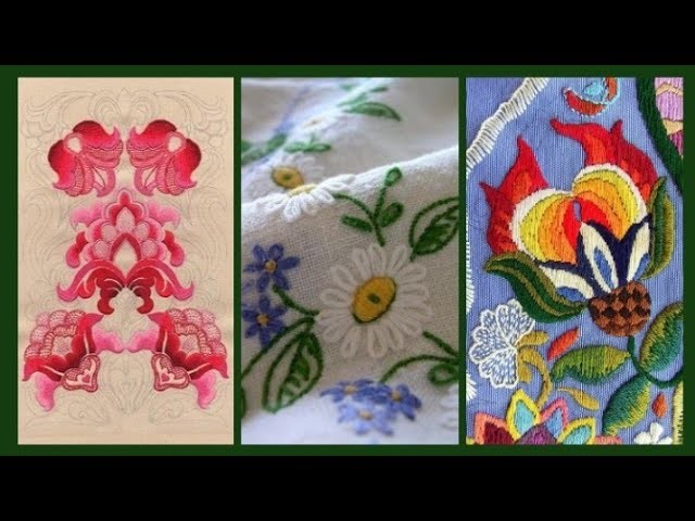 Vintage Elegant Free Hand Embroidery Flowers Pattern