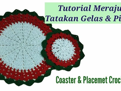 Crochet. Tutorial Merajut Tatakan Piring & Gelas - Coaster & Placemat Crochet