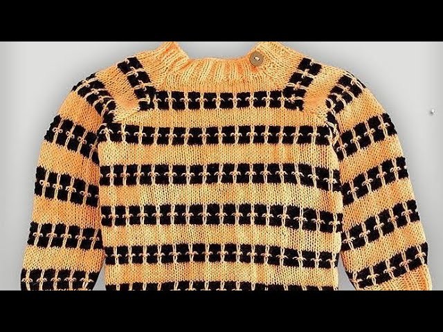 New double colour sweater Knitting design