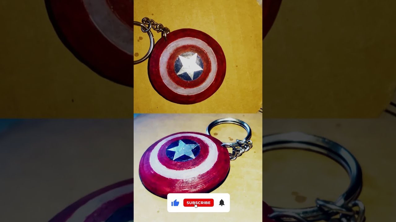 Captain America Paper Keychain